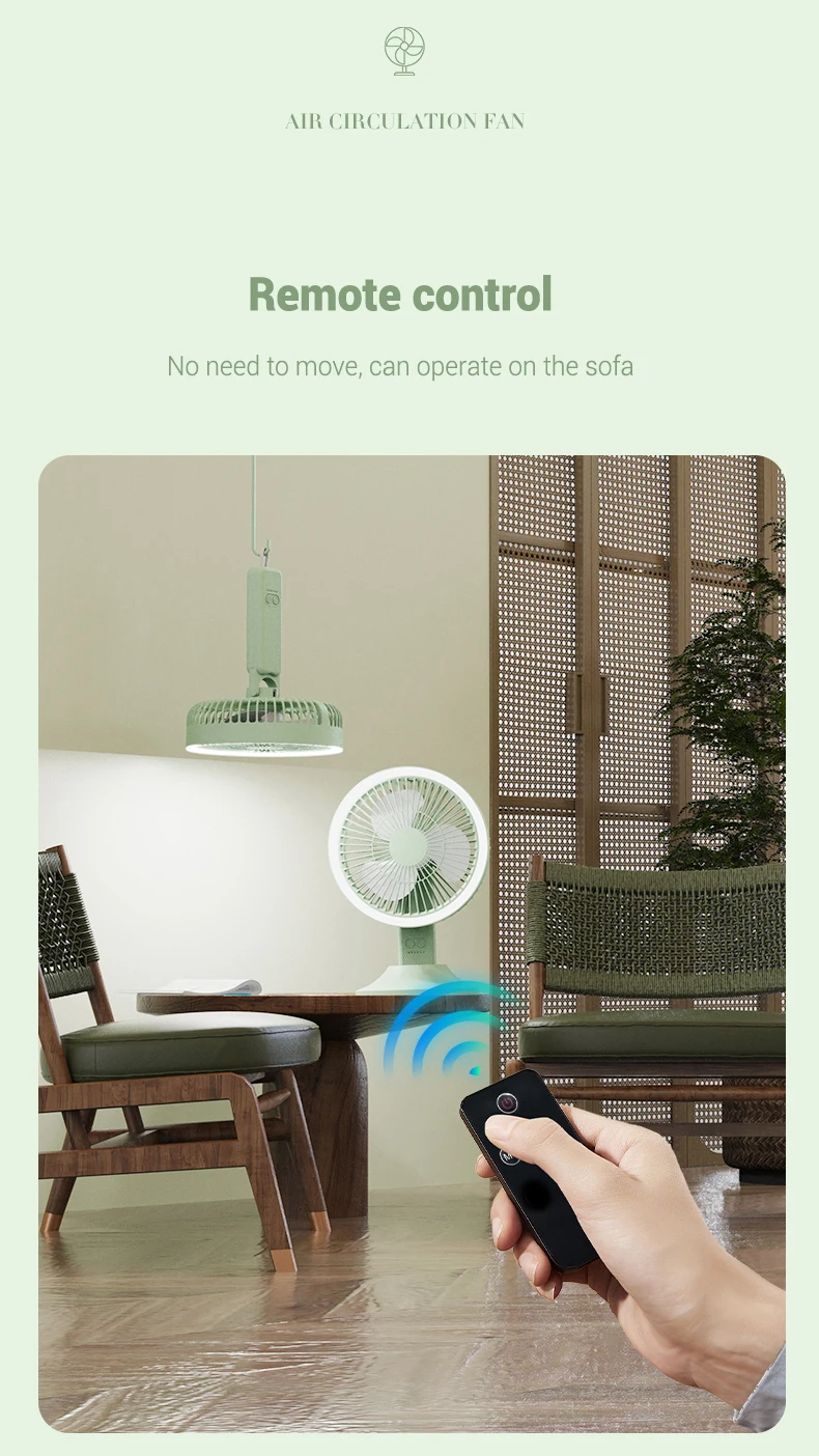 product 2025 3 in1 desktop table fan remote control rechargeable ceiling fan mini ventilador with led light hanging handheld fan-8