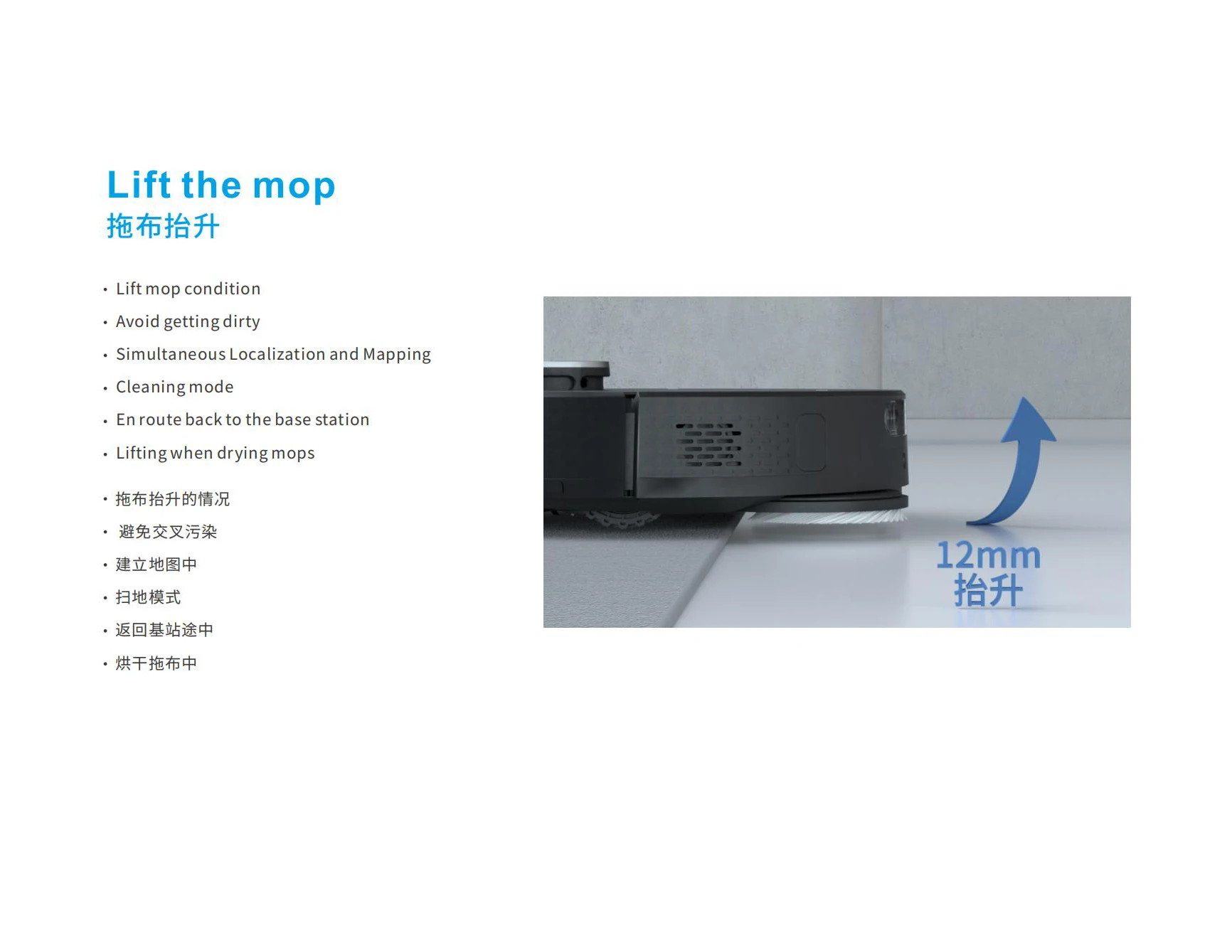 2023 New Model Tuya Smart Home Cleaning Robot Automatic Washing Mop