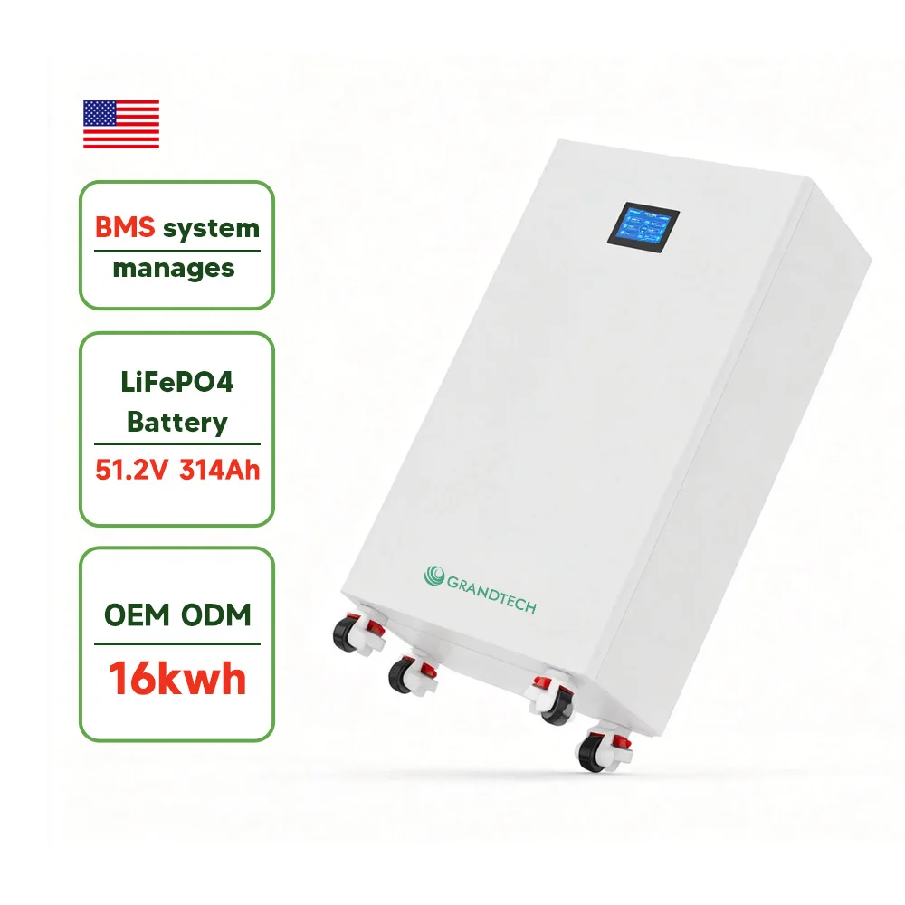 Комплекти корпусів Grandtech для акумуляторів на 48 В, 51,2 В, 15 кВт·год, 16 кВт·год, літій-іонних акумуляторів з катодом LiFePO4, 314 А·год, 280 А·год, вертикальна сонячна домашня система накопичення енергії