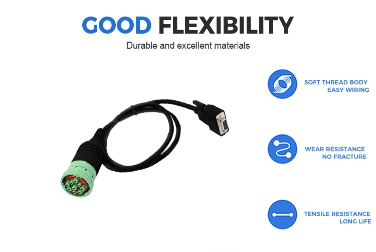 product high reliable 20awg j1939 cable 9 pin female to d sub db15p female eld cable-5