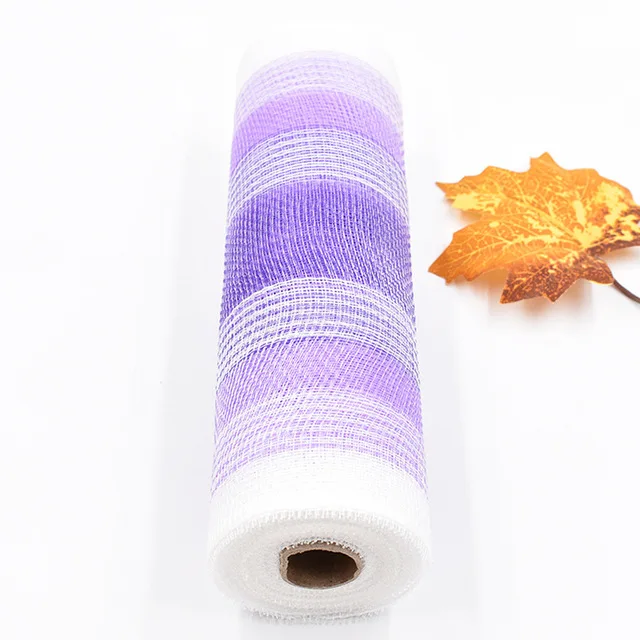 New Poly Deco Mesh 10 Inch Ribbon With Colorful Stripes Home Decor For