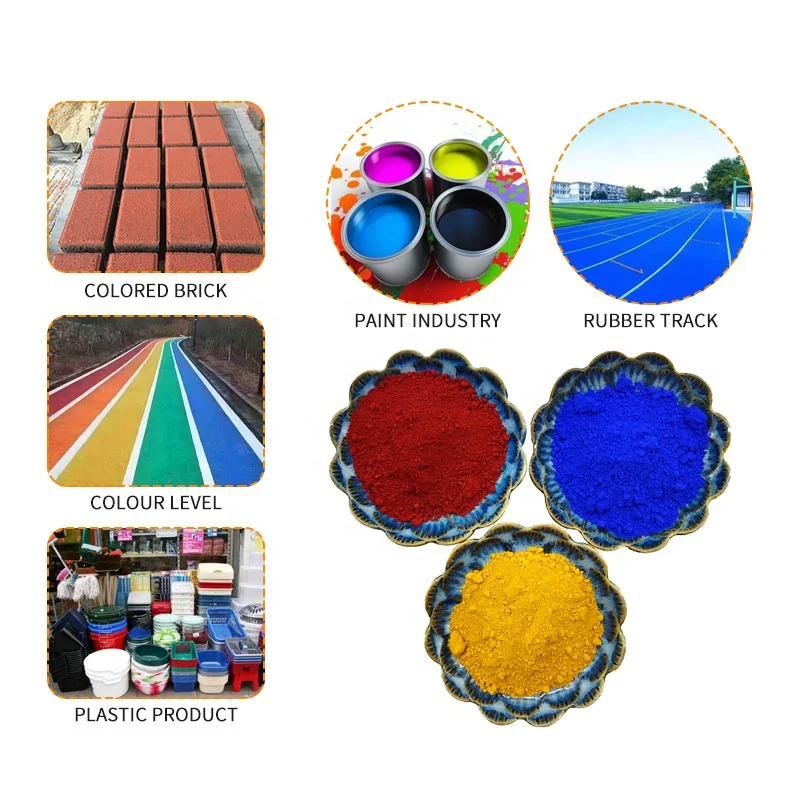 Manufacturer Price Multicolor Iron Oxide Pigment Red/Green/Yellow/Blue/Black For Cement/Bricks/Plastic