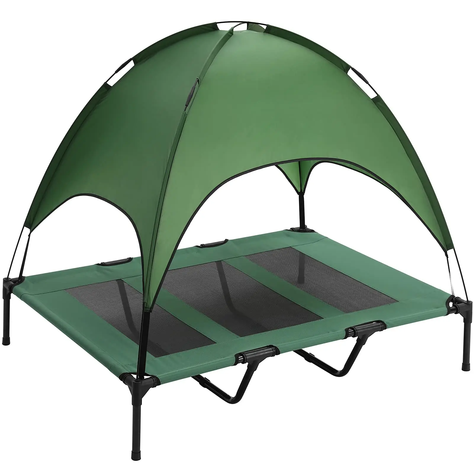 Outdoor Hundebett Mit Baldachin – Erhöht, Wasserdicht, Inkl. 4 Heringen, Für Große Hunde, Camping, Strand