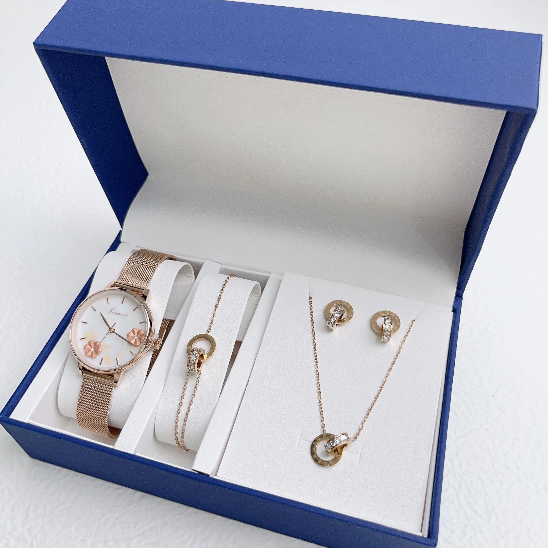 Set Dw Girl Watch Petite Unitone Gold Watch With Mesh Strap 28mm DW