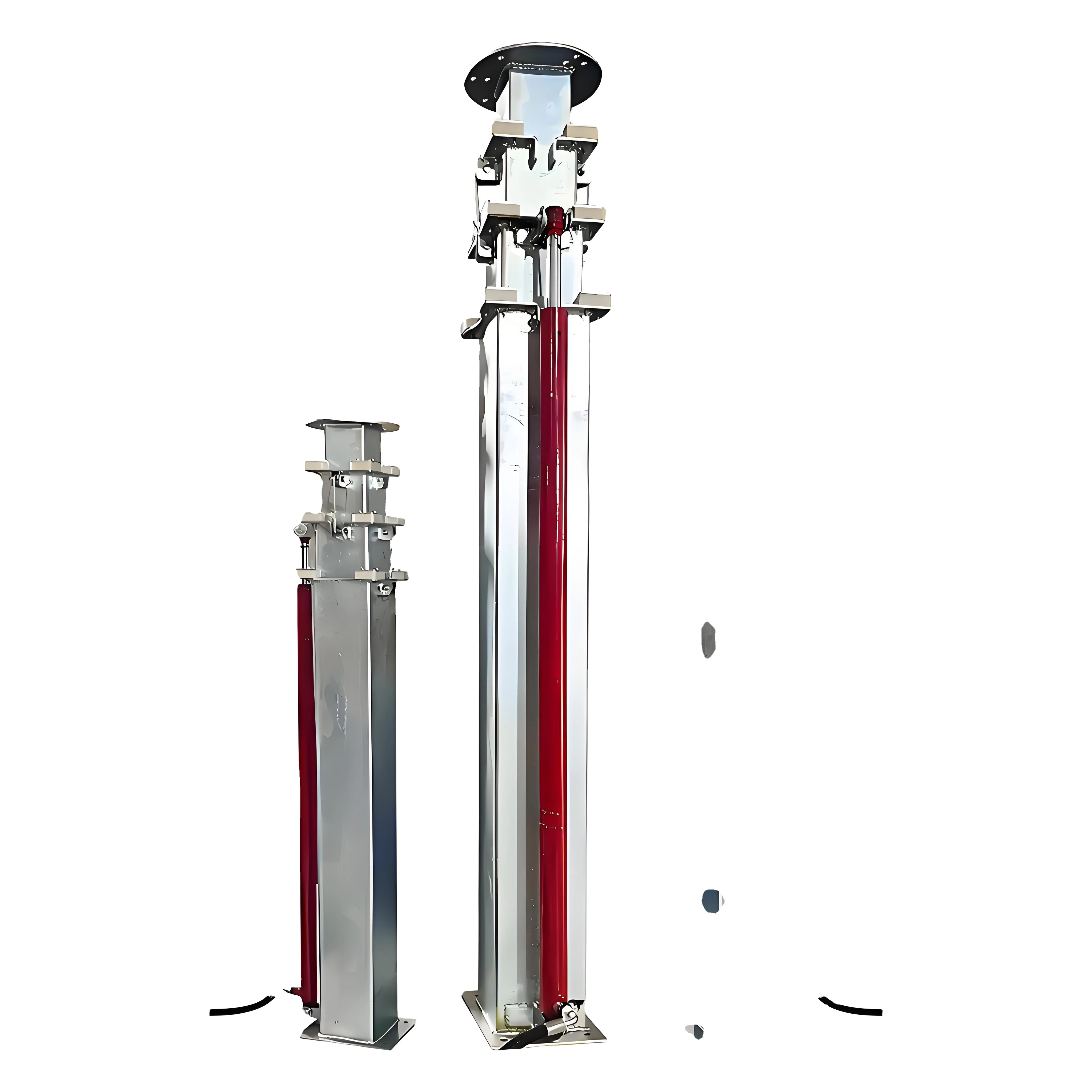 Hydraulic Cylinder Telescoping Mast-Push-Up Pole Antenna Light Tower CCTV Use CE Certified Cable Hoist Yellow/White 1 Year