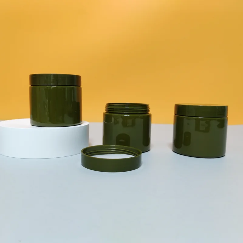 Custom Fuchsia PET Plastic Wide Mouth Jar for Body Butter Moisture Cream Hair Mask Cosmetic Container Packaging