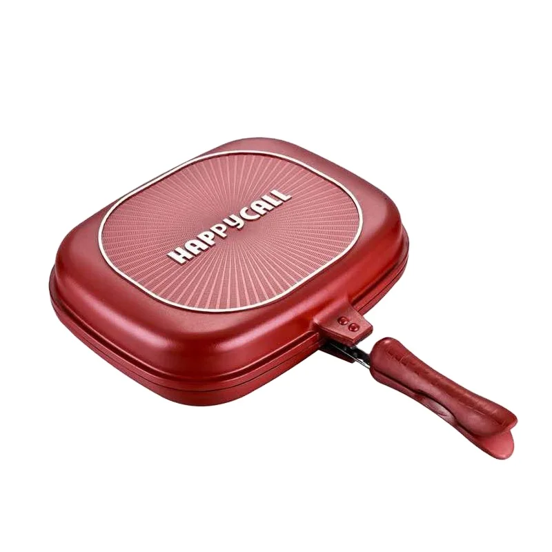 Induction Cast Aluminum Double Side Grill Pan Cookware For Kitchen