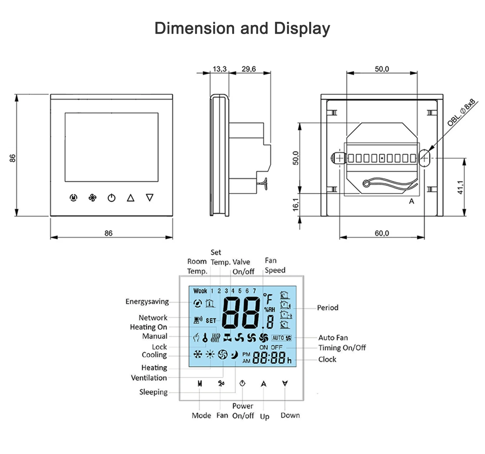 HVAC System Smart Room Temperature Controller Fan Coil Ac Thermostat ...