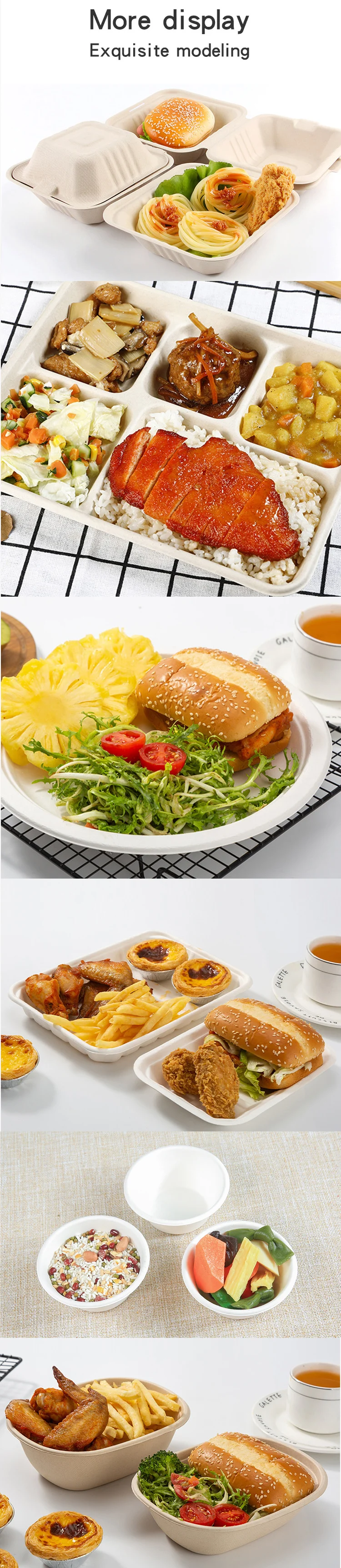sugarcane bowls plates cups square box bagasse food container manufacturers