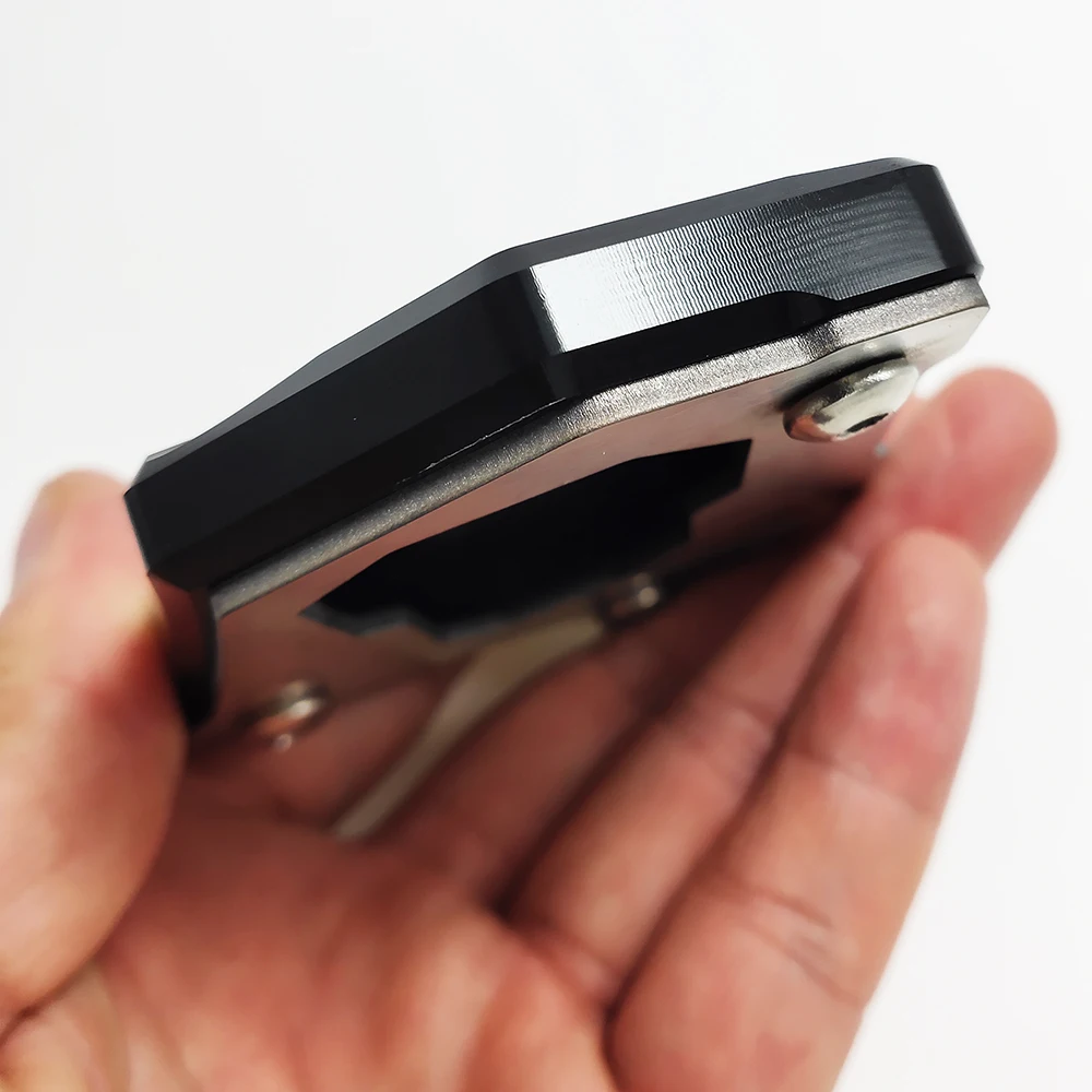 Piastra Allargapiede Per Cavalletto Laterale In Alluminio CNC - Per BMW R Nine T, R1200R, R1200RT (Argento) - 6