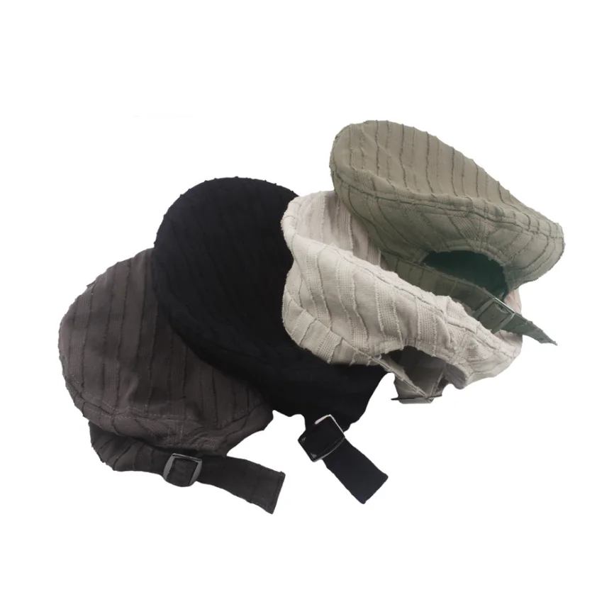 Topi Baret Garis-garis Wanita,Tutup 