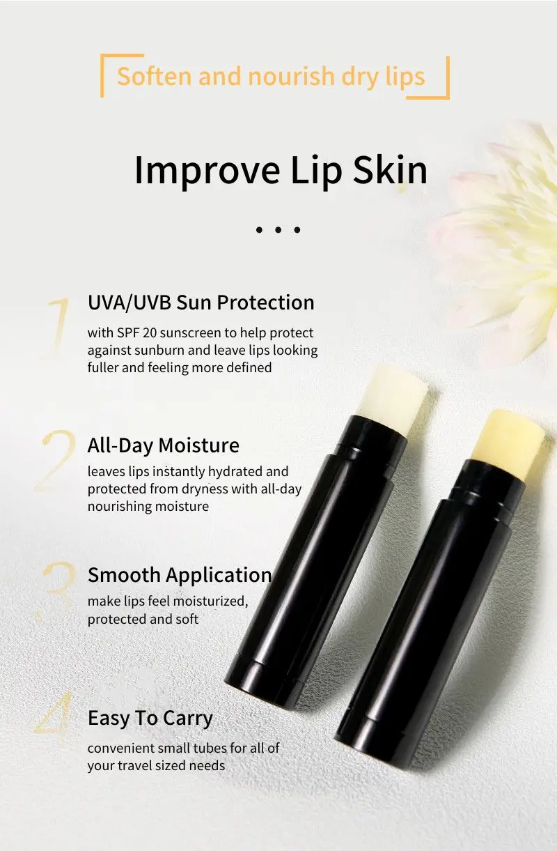 Wholesale Custom Logo Care Lip Natural Organic Fruit Mint Vitamin C Long Lasting Moisturizing Lip Balm