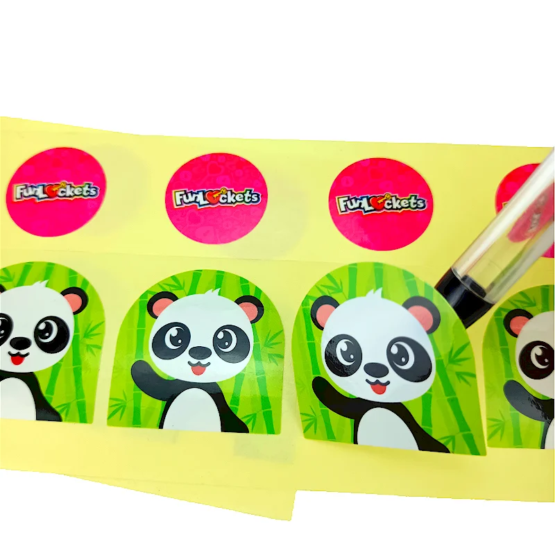 Custom Cute Panda Stickers Colorful Waterproof Cartoon Stickers Animal Vinyl  Self-Adhesive Labels for Decoration