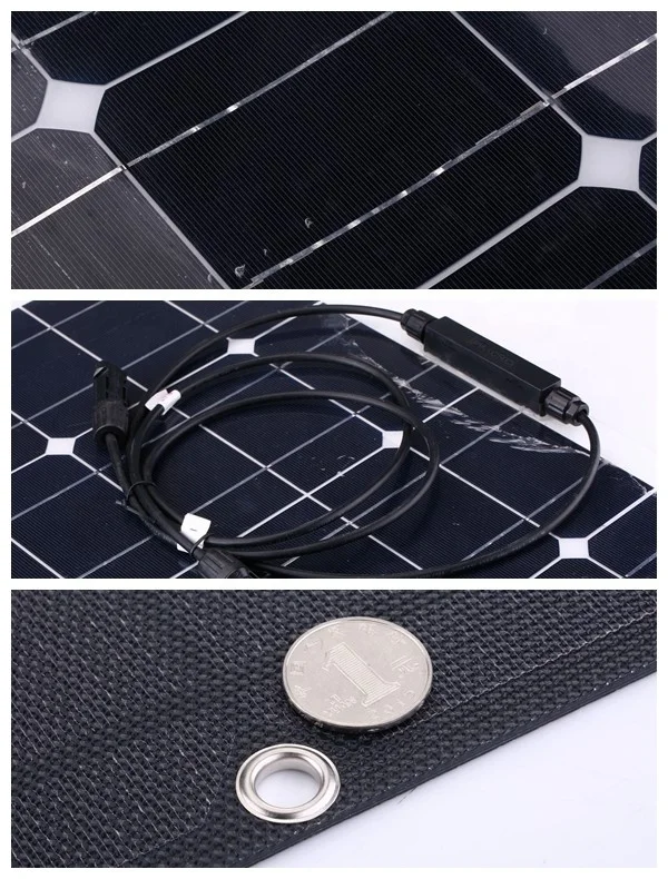 
SUNSUN высокоэффективные 100 Вт 18 в монокристаллические солнечные гибкие панели pv ETFE 