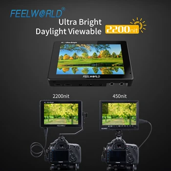 Wholesale FEELWORLD LUT7 2200nits DSLR Monitor 3D LUT Touch Screen Bulk Order for Outdoor Cinematography detail image