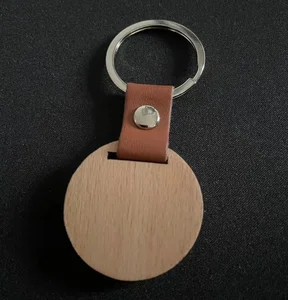 Custom Engraved logo Personalized Key Chain Blank Wood Keychain