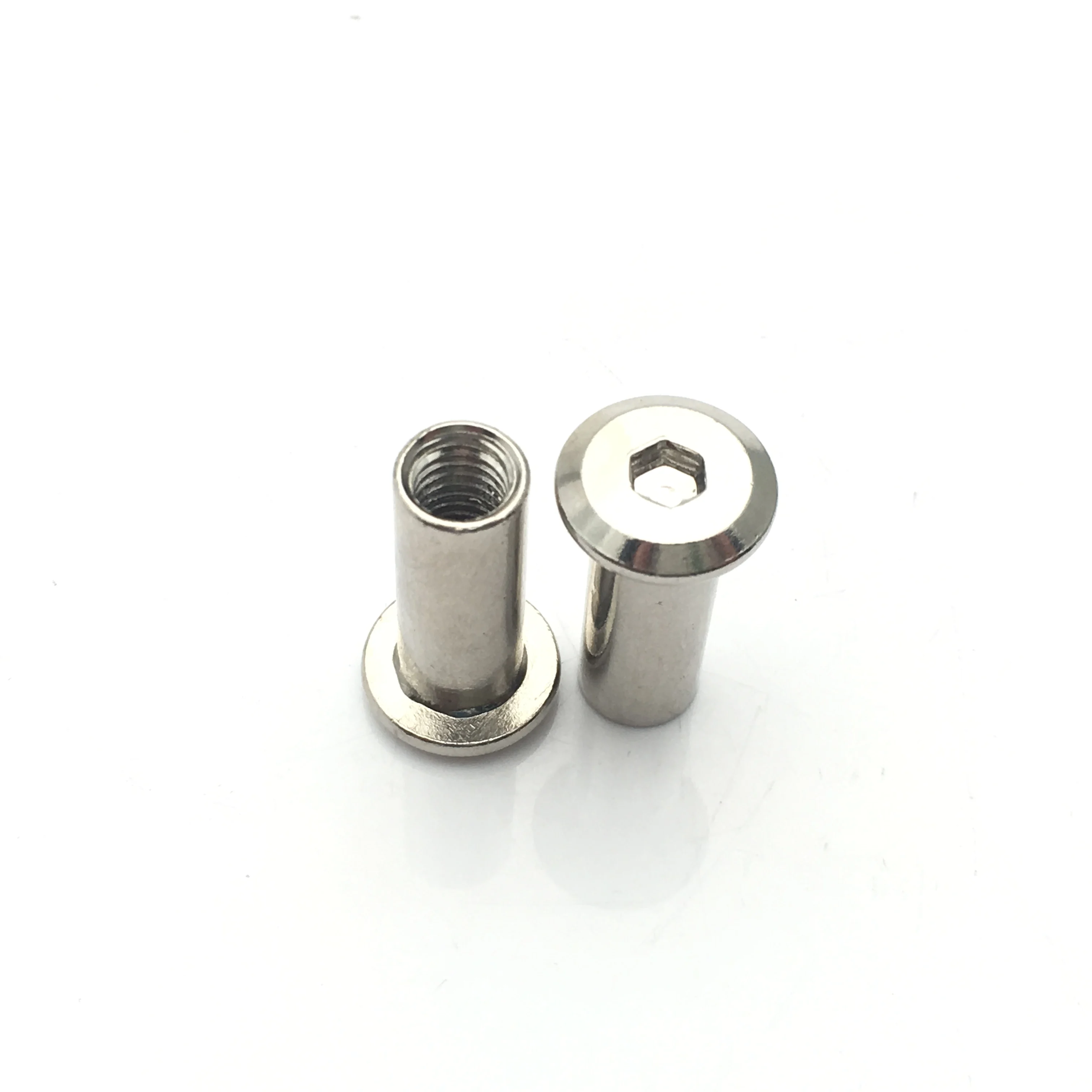 M3 M4 M5 M6 M8 M10  Furniture Connector Bolts and Nuts Steel Nickel Plated Flat Socket Head Sleeve Barrel Nut
