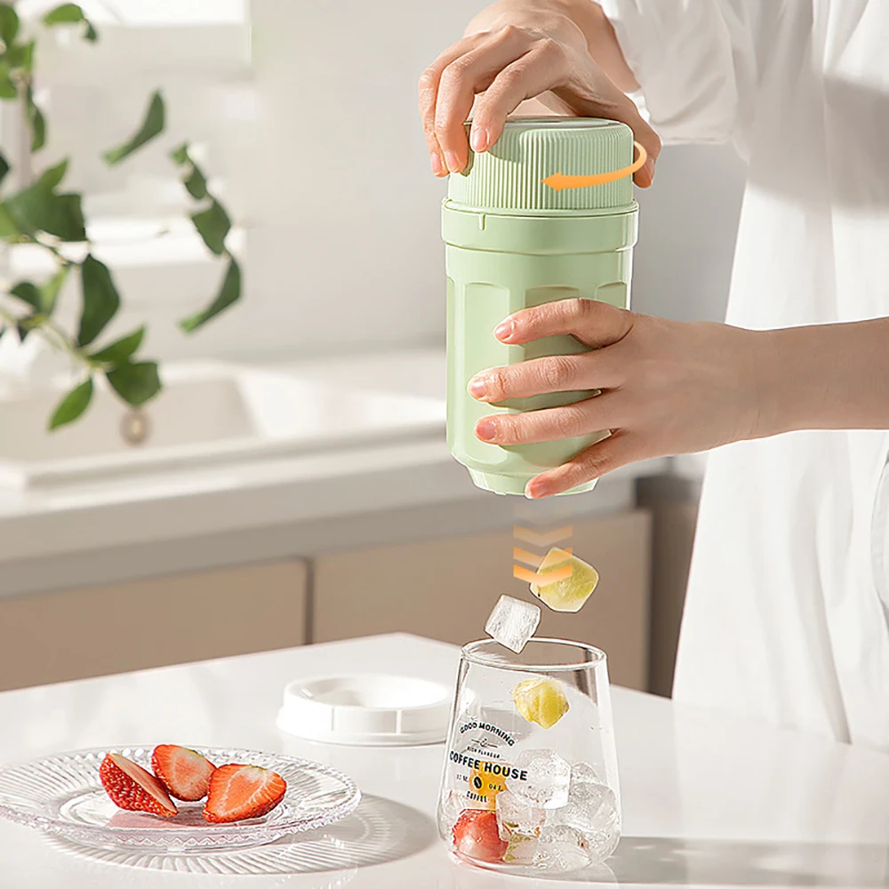 Easy Release & Stackable Ice Cube Trays Mold Twisting Ice Cup with Ice Cube Tray & Top Cover for Freezer