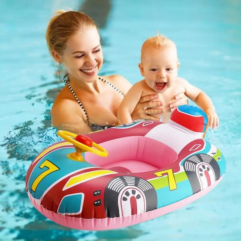 Inflatable Float Seat Baby Swimming Circle Car Shape Toddler Swimming