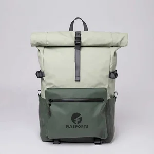 Custom Wholesale Waterproof Travel Business Weekly Work Laptop Rolling School Rolling Roll Top Daypack Rolltop Backpack for Men