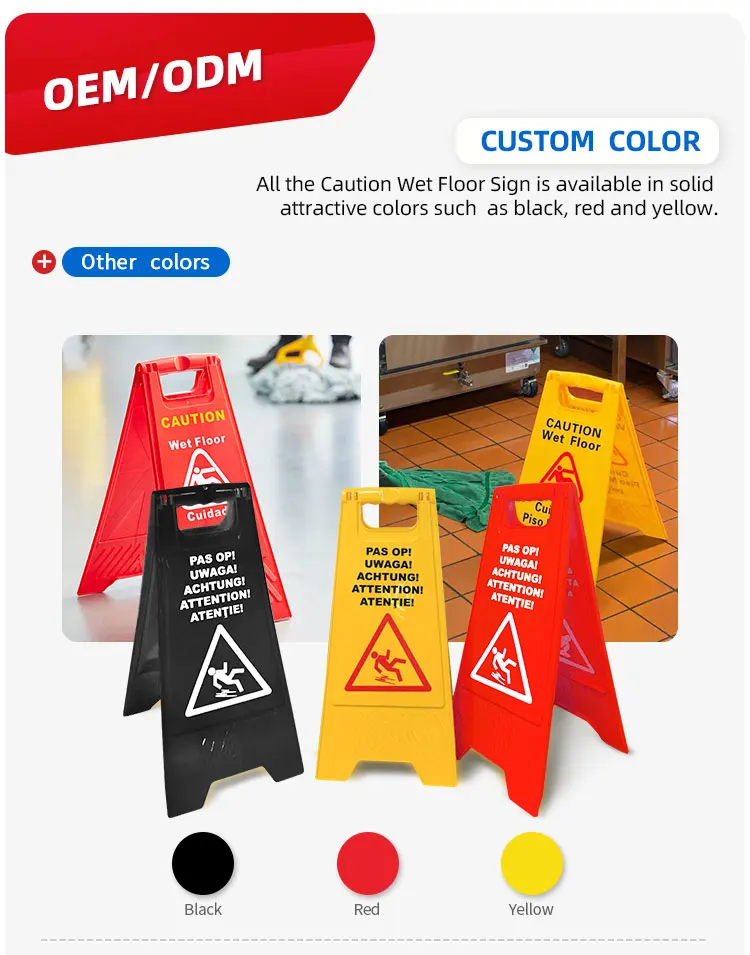 Customized color foldable PP safety caution board plastic warning sign no parking sign wet floor sign factory