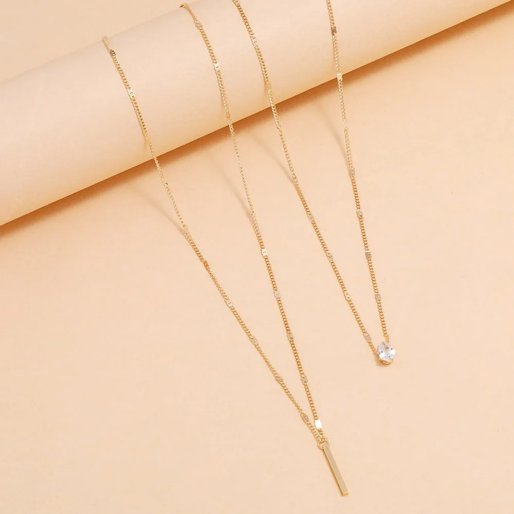 2023 new Luxury Long Crystal Couple Necklace Wedding Valentine Necklace Water Droplets Necklace for Woman girl