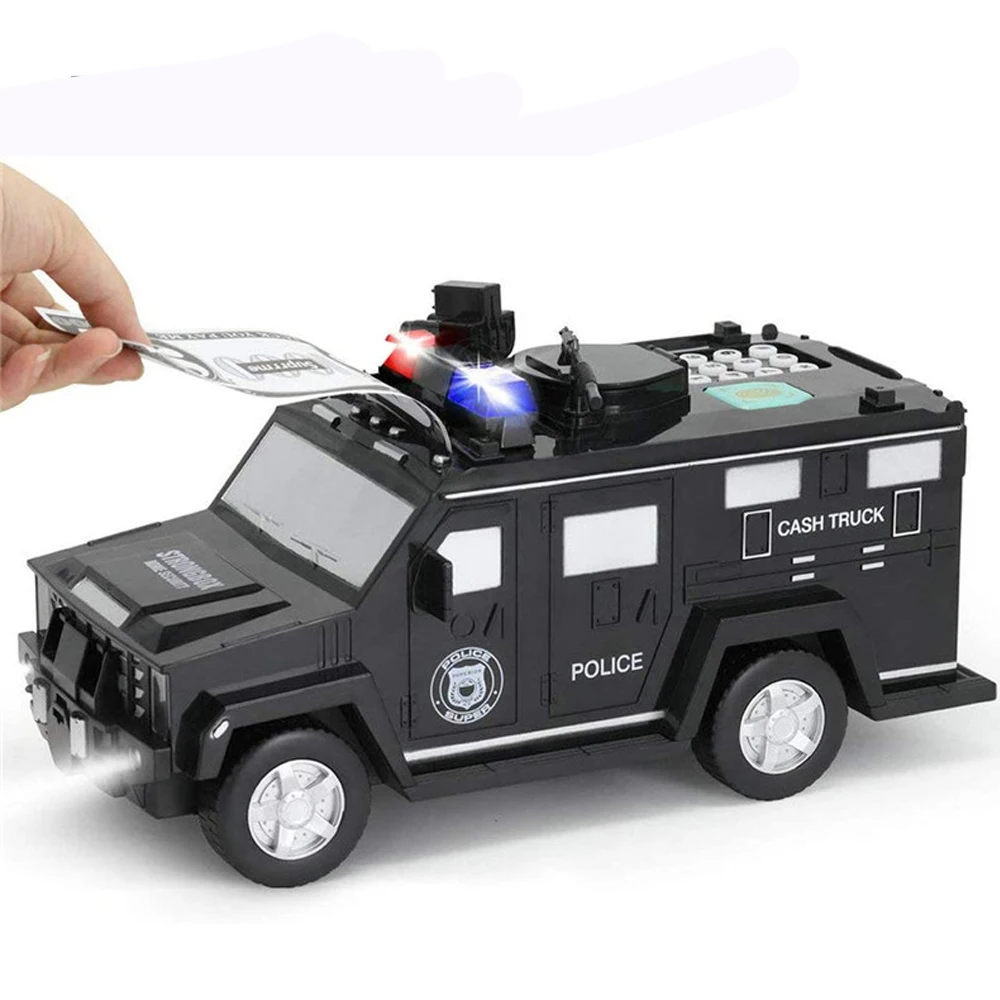 Hot Sale Electric Police Cash Truck Piggy Bank Toy Money Box With Light ...