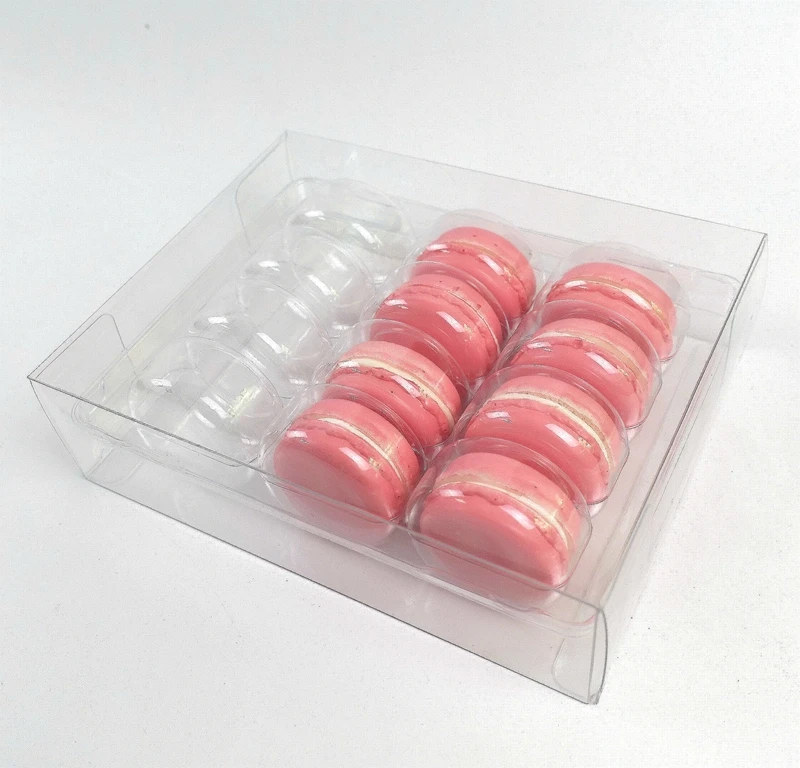 Customized clear Plastic Box with Insert Tray for 3 6 12 24 35 Macarons or
