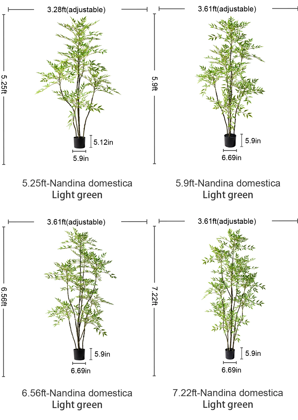 product nantian 6ft indoor large floor bamboo simulation potted faux tree plastic artificial plants for living room decoration birthday-24