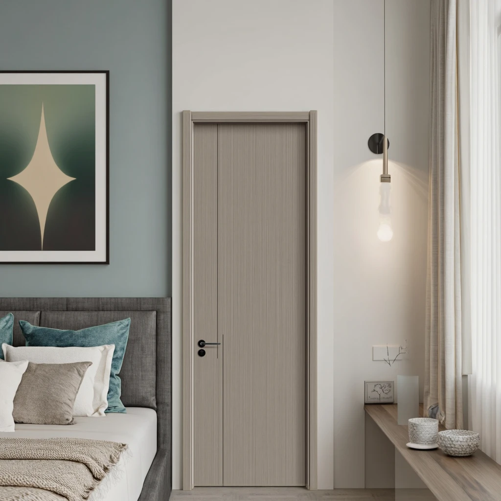 Modern Solid Wooden Interior Door for Bedroom and Hotel/Apartment Top Selling Popular Design
