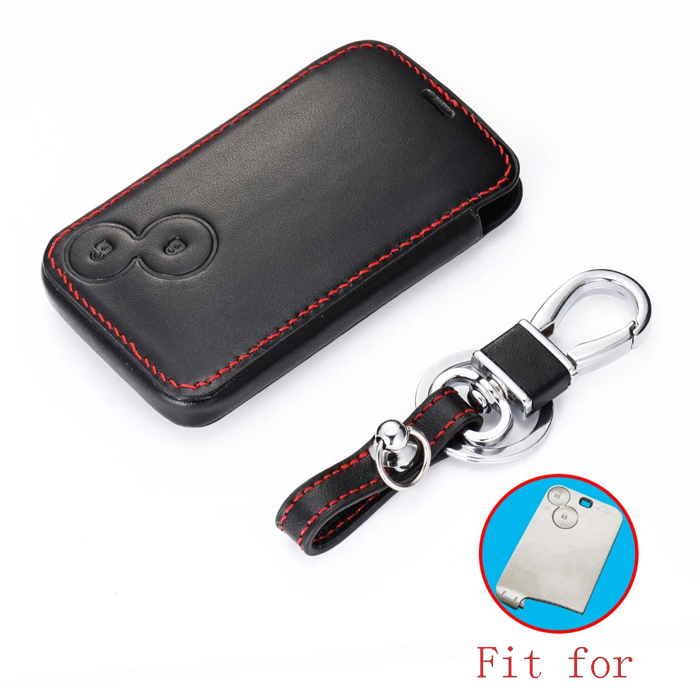 Leather Car Key FOB Case Cover Wallet Set for Renault Laguna 2 Buttons Remote Protector