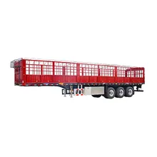 High Quality 3-Axle Fence Cargo Semi Trailer 60 Tons Storage House with Steel Bar/Fence Basket Structure Factory Sell