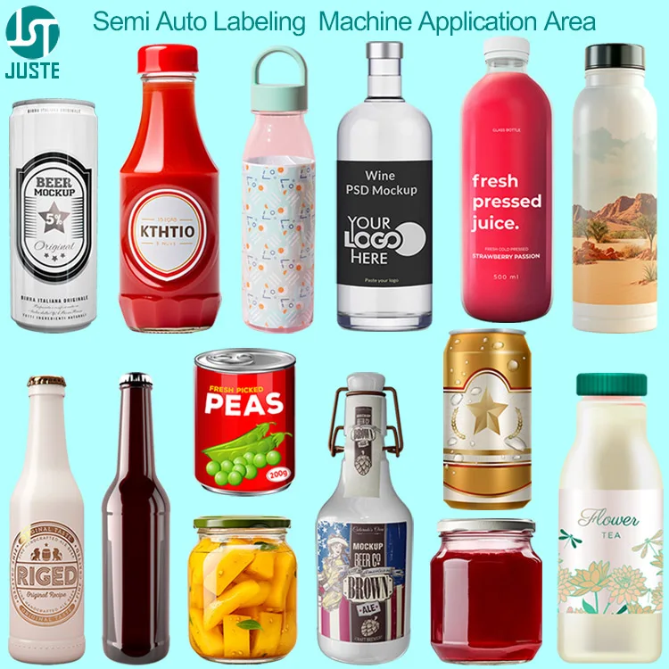 Security Label Applicator Semiautomatic Labeling Machine for Liquor Wine Large Oil Bottle Restaurant Chapstick Straw
