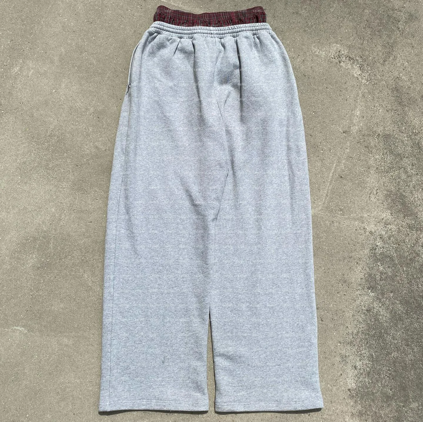 Custom Loose Trousers Blank Wide Leg Sweat Pants 100% Cotton French Terry Double Waist Straight Trackpants Flared Sweatpants Men gallery 2
