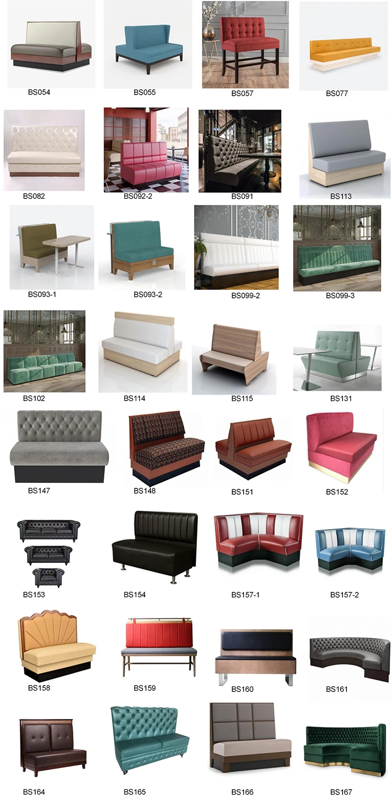 S060 Double Side Fabric Booth Sofa Banquette Black Restaurant Night Club  Furniture bar Benches Bench Seating Dining Room Sofa