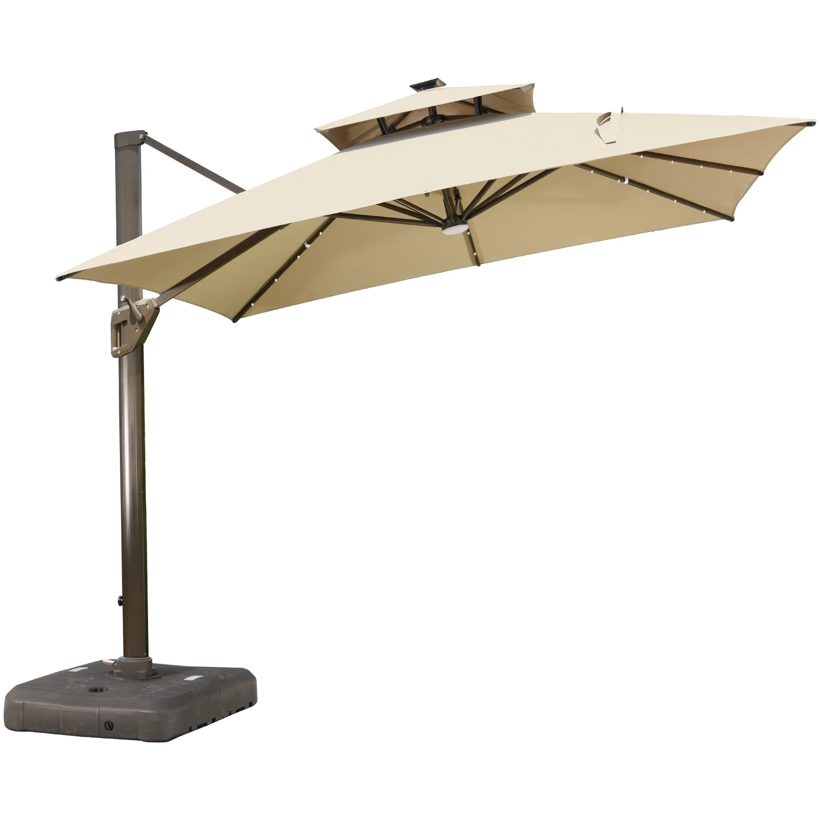 11 ft aluminum auto tilt patio umbrella in dolce mango California Umbrella 11' Patio Umbrella in Dolce Mango