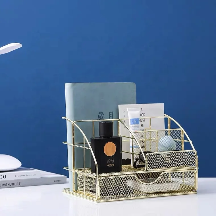 Металлический держатель для карандашей золотого цвета или корзина хранения органайзер стола