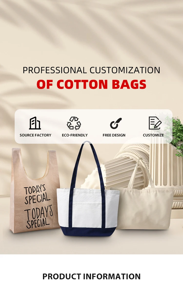 Custom Logo Size Printed Eco Friendly Cloth Reusable Tote Bag