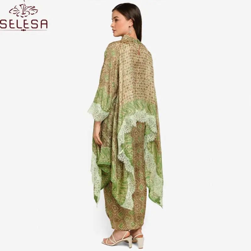 Simple Style Modern Muslim Blouse Abaya Kaftan  Jubah Daffah for Baju Kurung Malaysia Women