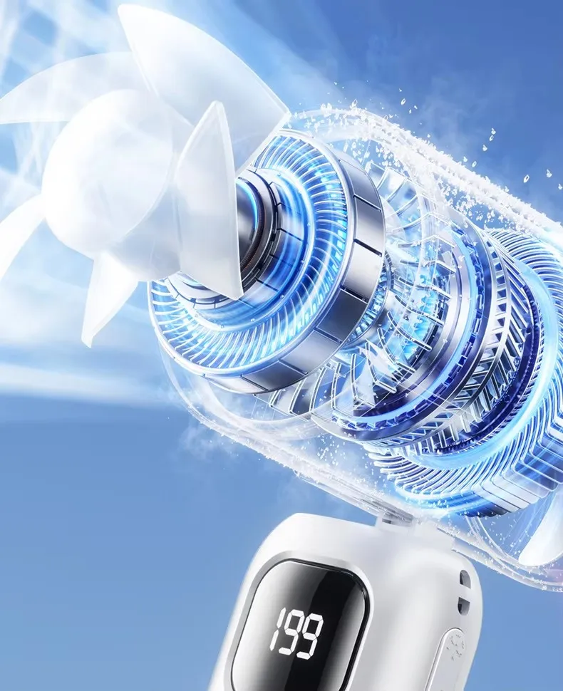 New Model Handheld Fan with 199-speed High-power-border Outdoor Charging Portable USB Cooling Small Fan for Wholesale