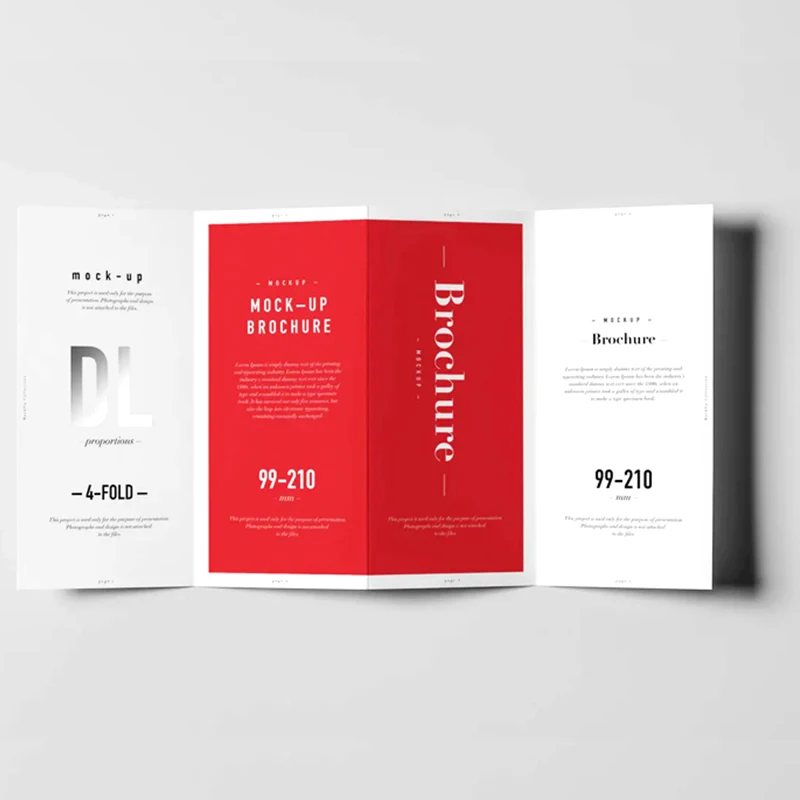 Cheap Price Booklet Printing Custom 4 Fold DL Brochure Mockup Leaflet Flyer Printing