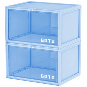 Great Quality Clear Plastic Side Opening Sneaker Box Organizer Shoe Box Display Box