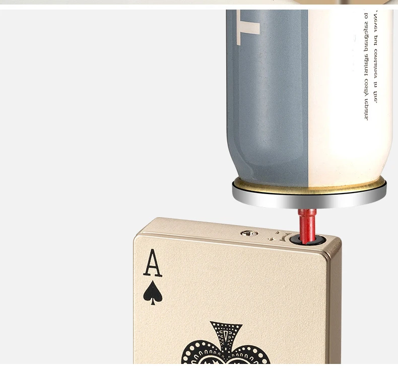 Cool Lucky Green Flame Ace Lighter Uv Light Metal Playing Cards