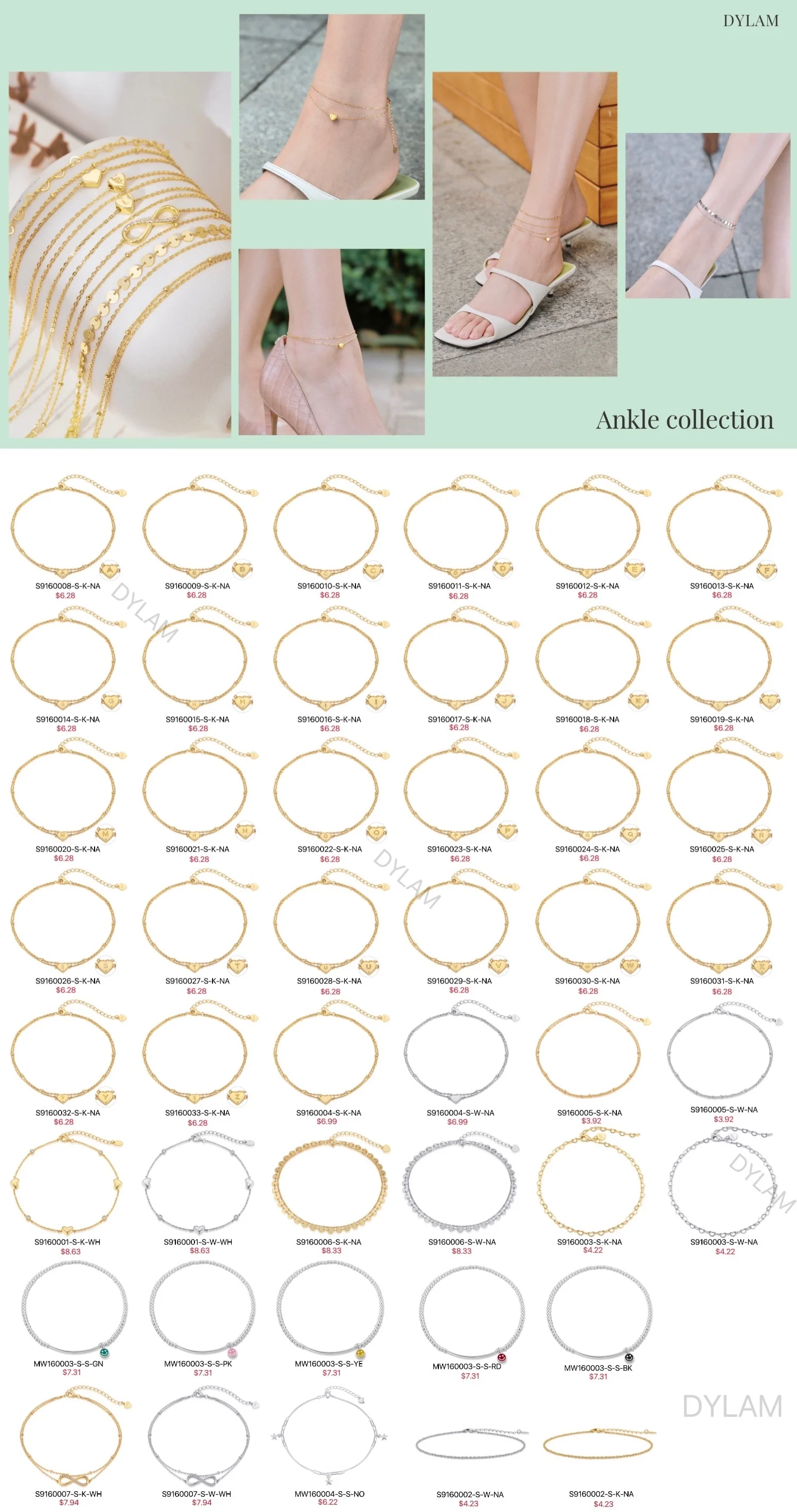 KAKODIY boutique fashion jewelry high quality custom 14K gold plated bracelet anklet 925 sterling silver beads women's anklet detail 1