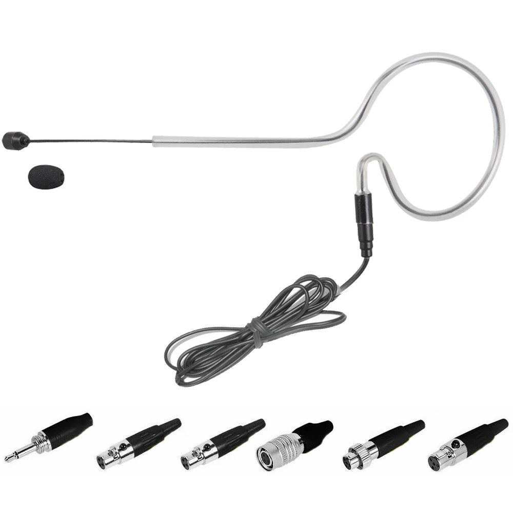 thumbnail image 2 of Double Earhook Headset Microphone With 4-Pin Mini XLR For Audio Technica Wireless Systems 2 of 13