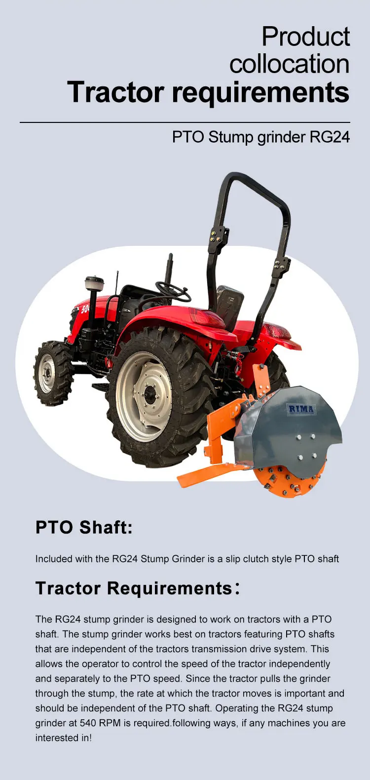 Tractor Stump Grinder Pto Drive Grinder Machine Tractor Attachment ...