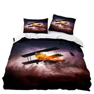 Wholesale Plane Patterns Cartoon Bed Sheet 3D Bedding Anime Set