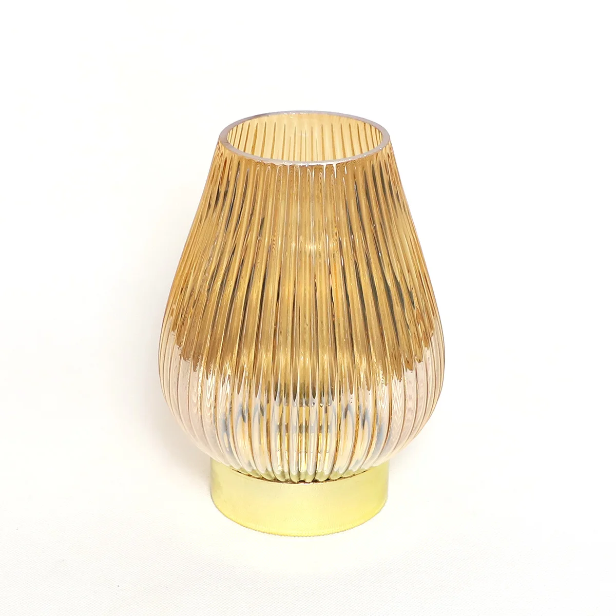 Golden Shiny Clear Glass Mushroom Shape Home Luxury Battery Operated Lamp Classic Globe Home Bedroom Night Light For Sale manufacture