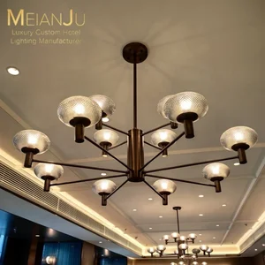Zhongshan Luxury Indoor Hanging Lighting Modern Premium Chandelier Pendant Light Fixture Inverted Pyramid Glass Lamp for Hotel