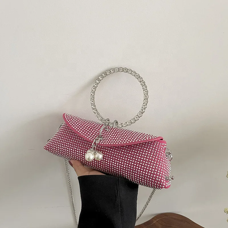 Wholesale Straw Bags - Sequins Straw Handbag with Bamboo Handles